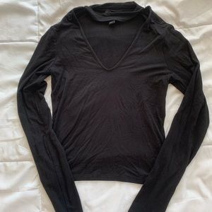 Forever21 Love Sleeve Crop Top w/ Collar